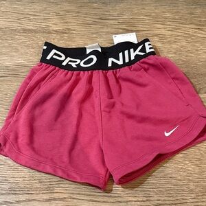 Girls Nike Pro fleece Dri fit Shorts. NWT